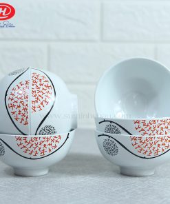 Bát Đĩa Minh Châu Vẽ Hoa Cam