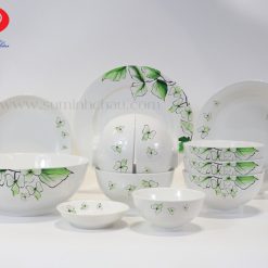Bộ 12 Sản Phẩm Bát Đĩa Minh Châu Vẽ Hoa Nho