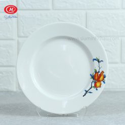 Đĩa bằng Minh Châu 8 vẽ hoa lựu