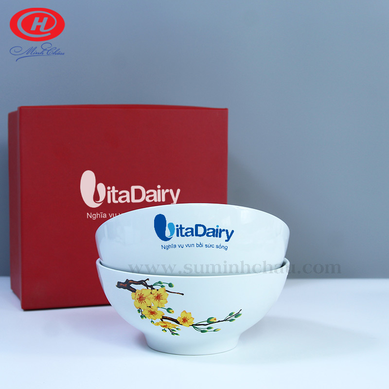 tô sứ Minh Châu kèm hộp quà tặng